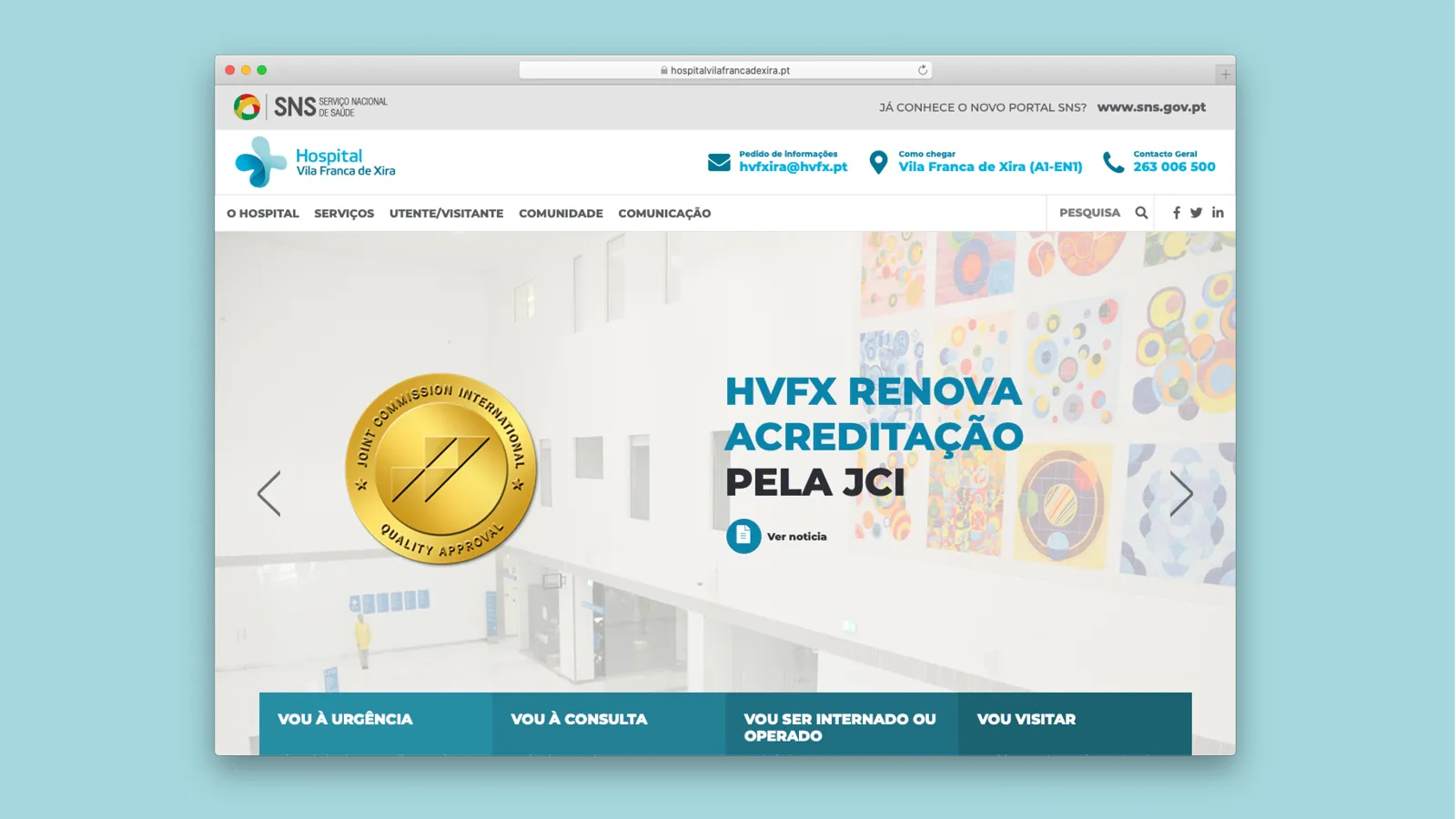 Website Hospital Vila Franca de Xira