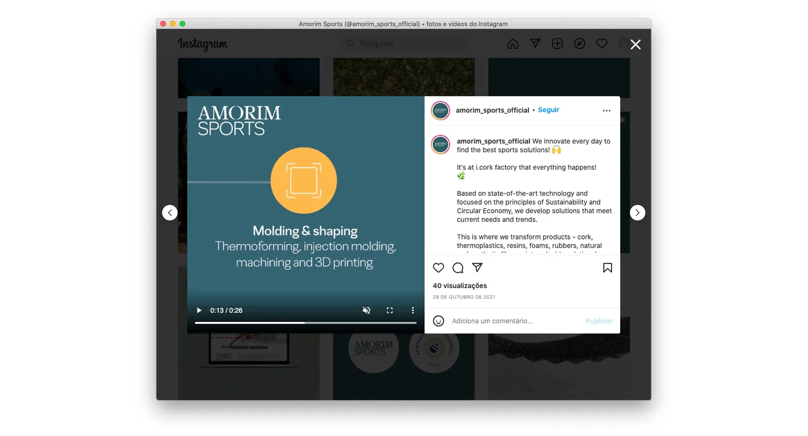 Amorim Sports - Gestão de Redes Sociais